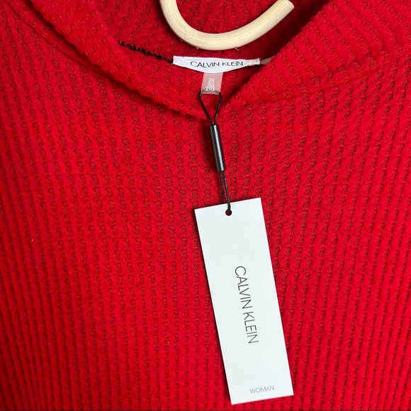 Calvin Klein Mockneck Colorblock Waffle Knit Top Size 2X Plus - Picture 14 of 16